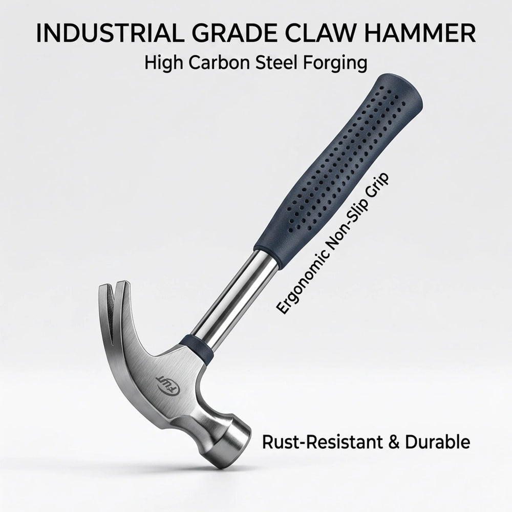Multifunctional Claw Hammer Ergonomic Handle Heavy Duty Striking Tool for Home Repair Construction & DIY