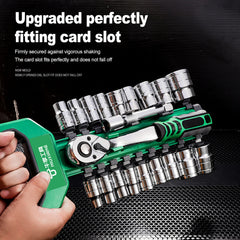 Ratchet Socket Wrench Set, Mechanic Tool Kit and Sockets Set with Quick Release Reversible Ratchet Handle and Extension