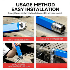 Multifunctional Ratchet Wrench Extension Bar 1/4" 3/8" 1/2" Socket Wrench Extender Narrow Space Repair Tool for Car Maintenance