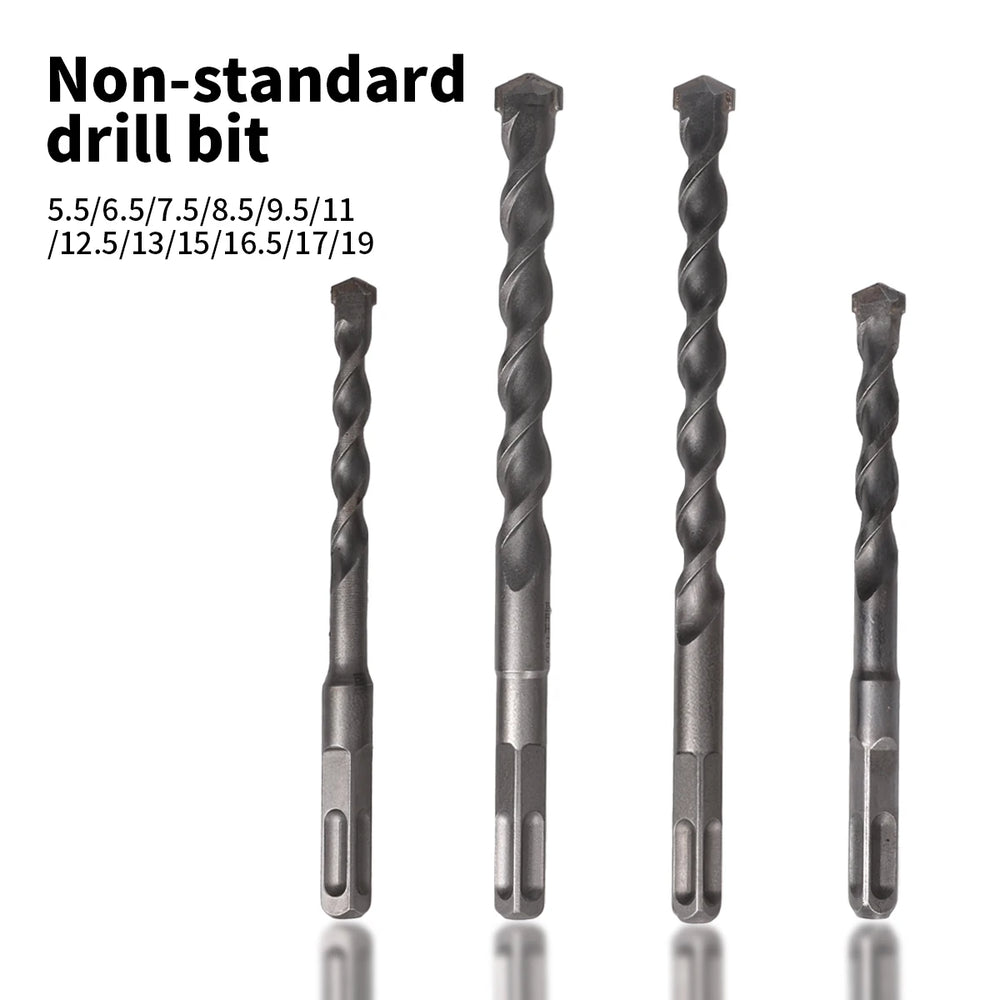 Non-Standard Electric Hammer Drill Bit 150 200mm Concrete Wall Square Handle 5.5/6.5/7.5/8.5/9.5/11/12.5/13/15/16.5/17/19mm