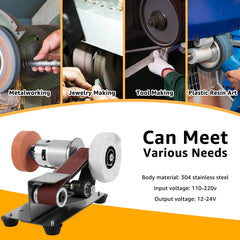 110V/220V Mini Electric Belt Sander DIY Polishing Grinding Machine Cutter Edges SharpenerMultifunctional Grinder Power Tool