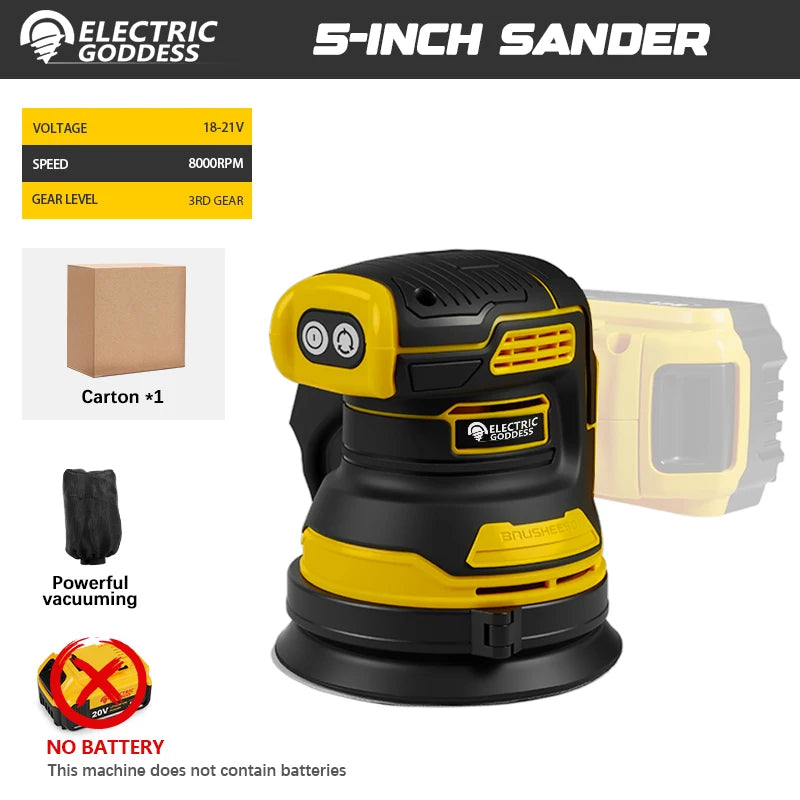 Brushless Electric Random Orbital Sander Polisher Dewalt 20v