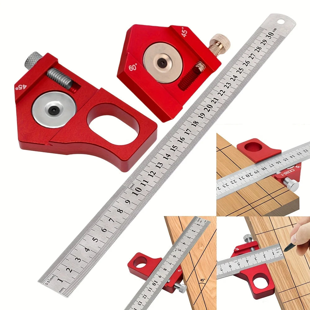 Combination Square 0-300mm Carpenter Square Angle Ruler 45/90 Degree Marking with Precision Etched Scales