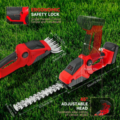 Cordless Hedge Trimmer Electric Grass Trimmer Bush Trimmer Grass Shears Garden Tools for Milwaukee 18V Battery (No Battery)