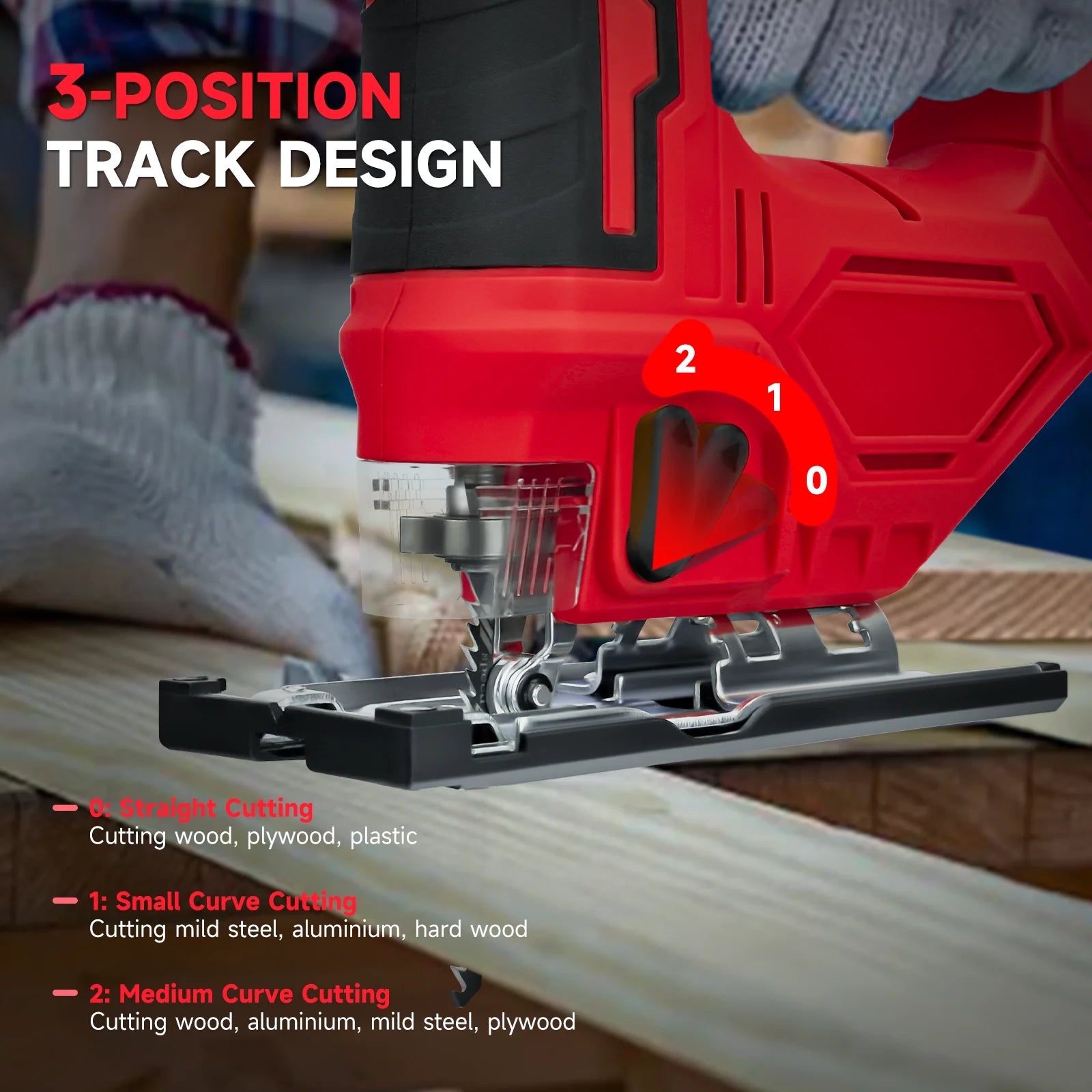 Electric Jig Saw 2700RPM Cordless Jigsaw 3 Orbital Settings Multi-Function Woodworking Tool For Dewalt/Milwaukee 18V 20V Battery
