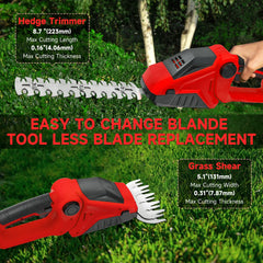 Cordless Hedge Trimmer Electric Grass Trimmer Bush Trimmer Grass Shears Garden Tools for Milwaukee 18V Battery (No Battery)