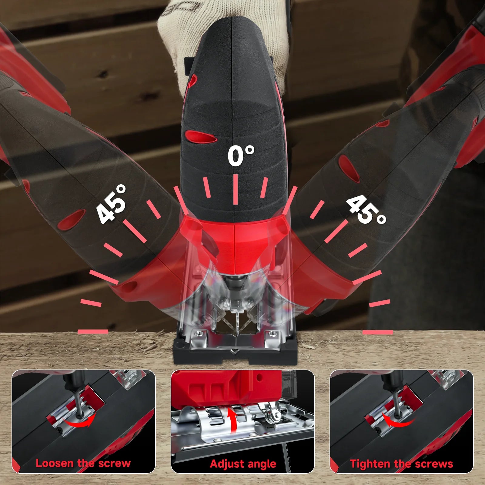 Electric Jig Saw 2700RPM Cordless Jigsaw 3 Orbital Settings Multi-Function Woodworking Tool For Dewalt/Milwaukee 18V 20V Battery