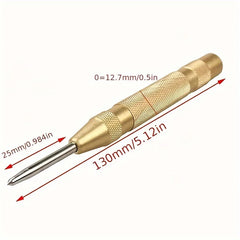 5-Inch Spring Automatic Center Punch - Steel, Precision Marking and Hole Initiation Tool