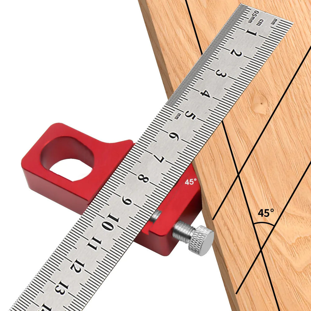 Combination Square 0-300mm Carpenter Square Angle Ruler 45/90 Degree Marking with Precision Etched Scales