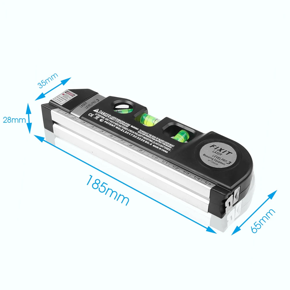 Laser Level Line Tool Multipurpose Laser Level Kit Standard Cross Line Lase 8 Feet Measure Tape Ruler With Metal Tripod Stand