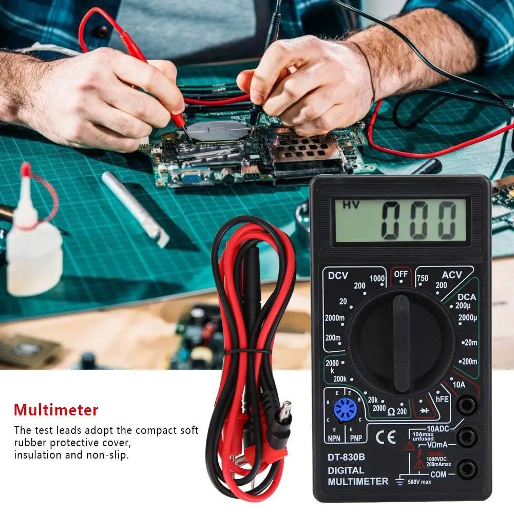 DT830B AC/DC LCD Digital Multimeter 750/1000V Voltmeter Ammeter Ohm Tester