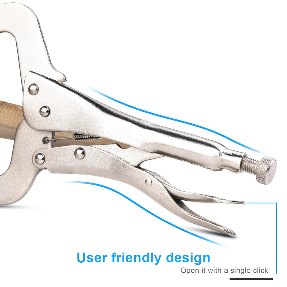 C Clamp weld Clip Woodwork Alloy Steel Pad Wood Work Grip Vise Lock Jaw Swivel Pincer Tong Tenon Locator Hand Tool Fix Plier