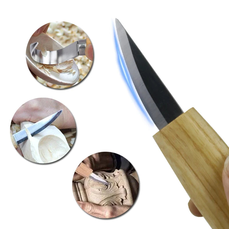 Wood Carving Knife Carving Chisel Stainless Steel Sharp-edged Wood Cutter Gouge Chisels DIY Woodworking Carving Tools Set