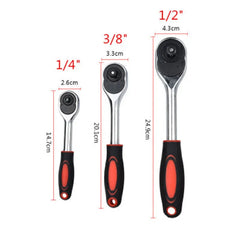 1/4" 3/8" 1/2" Steel High Torque Ratchet Wrench 24 Teeth Quick Release