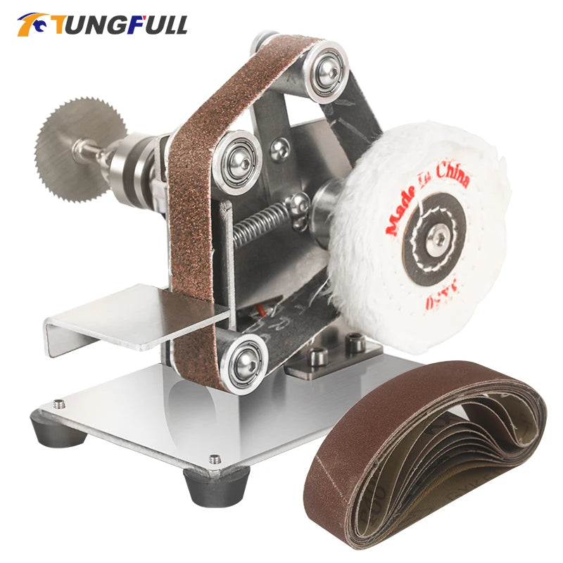 Belt Grinder DIY Electric Sander Polisher Mini Muiti-function Machine Grinding Belt Sander Machine Edges Sharpener Machine