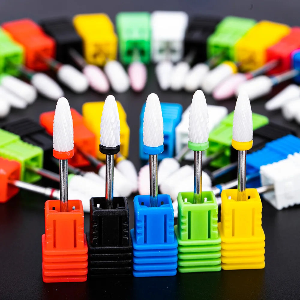 Ceramic Nail Drill Bit Electric Manicure Drills For Machine Milling Cutter Nail Burr Pedicure Accessories Tools