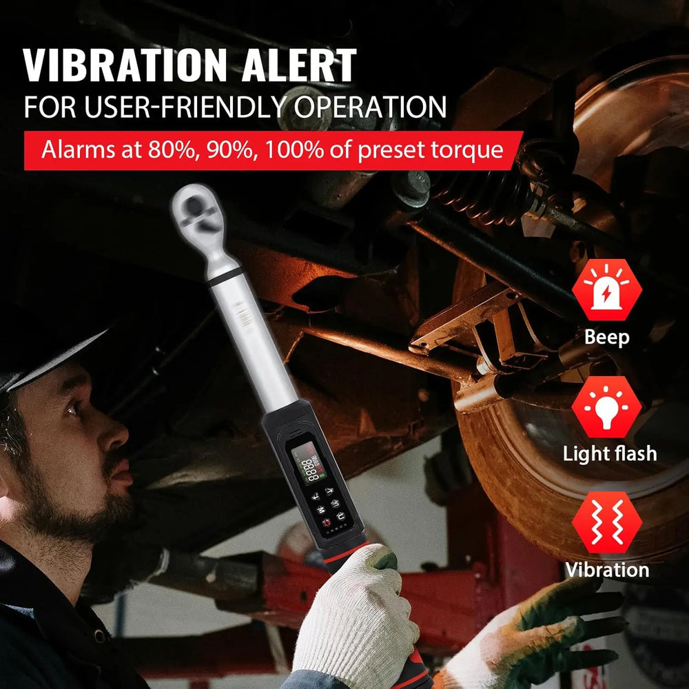 Digital Torque Wrench Set with 3/8-inch Drive, ±1% Accuracy, Suitable for Automotive and Bicycle Applications