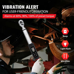Digital Torque Wrench Set with 3/8-inch Drive, ±1% Accuracy, Suitable for Automotive and Bicycle Applications