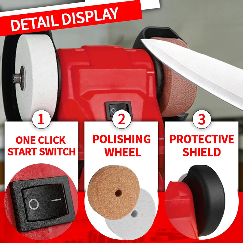 Cordless Electric Bench Grinder Table Grinder Double Grinder Polishing Grinding Stone Knife For for Milwaukee 18V Battery Pin