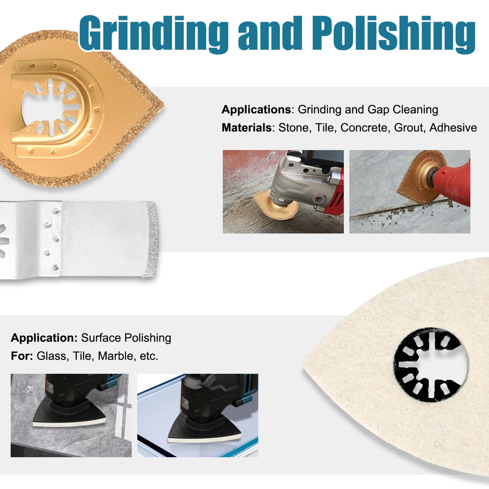Oscillating Tool Blade Set 10-63PCS Multi Tool Blades Kit for Cutting Wood Metal Plastic Sanding & Scraping Accessories