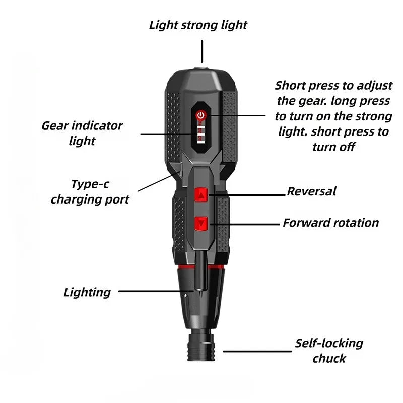 Electric Screwdriver Household Small Rechargeable Screwdrivers Multifunctional Professional Electrician Screwdriver Set Portable