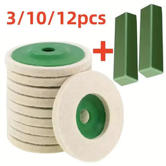 3/10/12pcs Polishing wheels polishing pads grinding discs angle grinder accessories angle grinder wheels, felt polishing discs