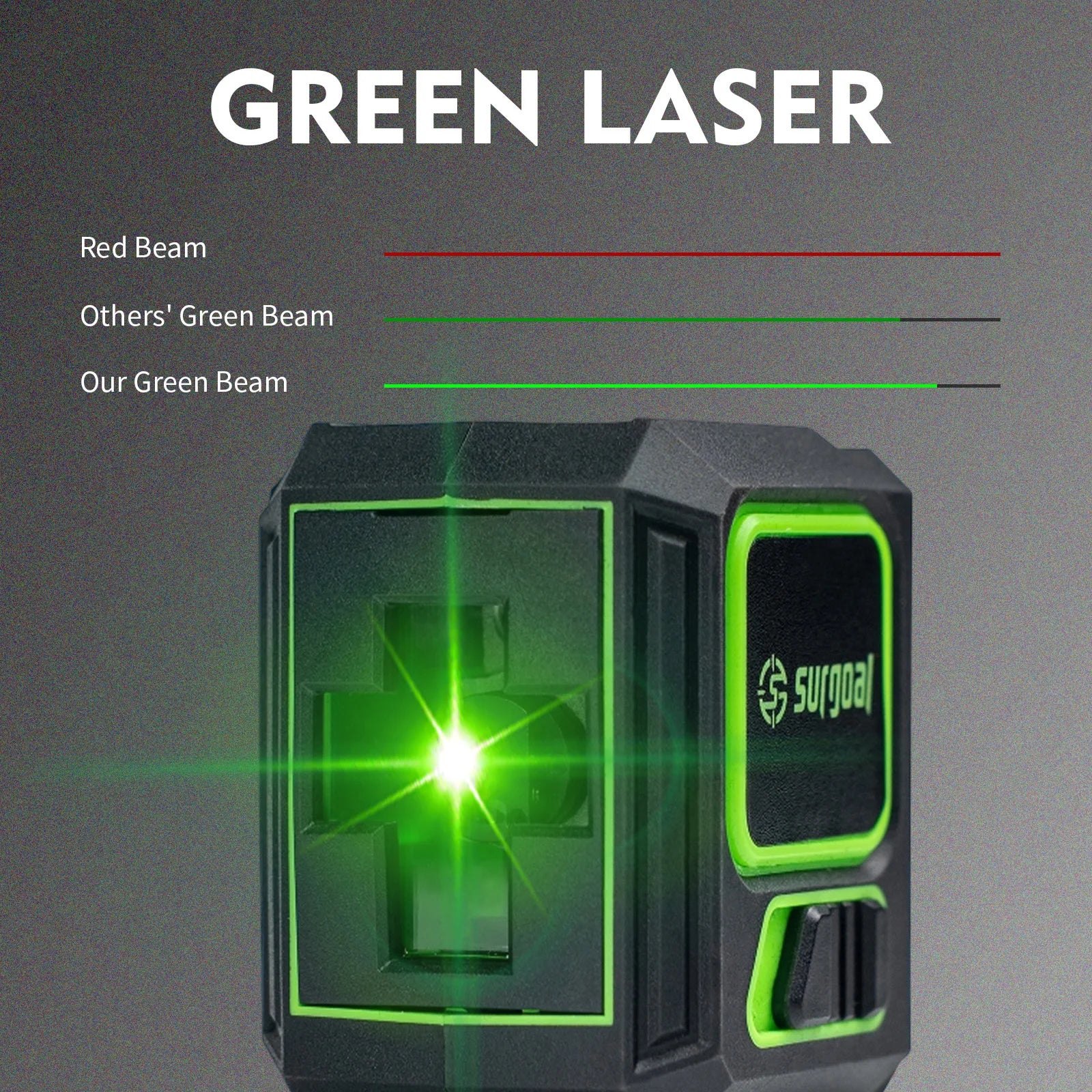 Self-leveling Mode Pendulum Locked Precision 2mm/5m Level Laser Vertical & Horizontal Laser Green 2 Line Laser Level