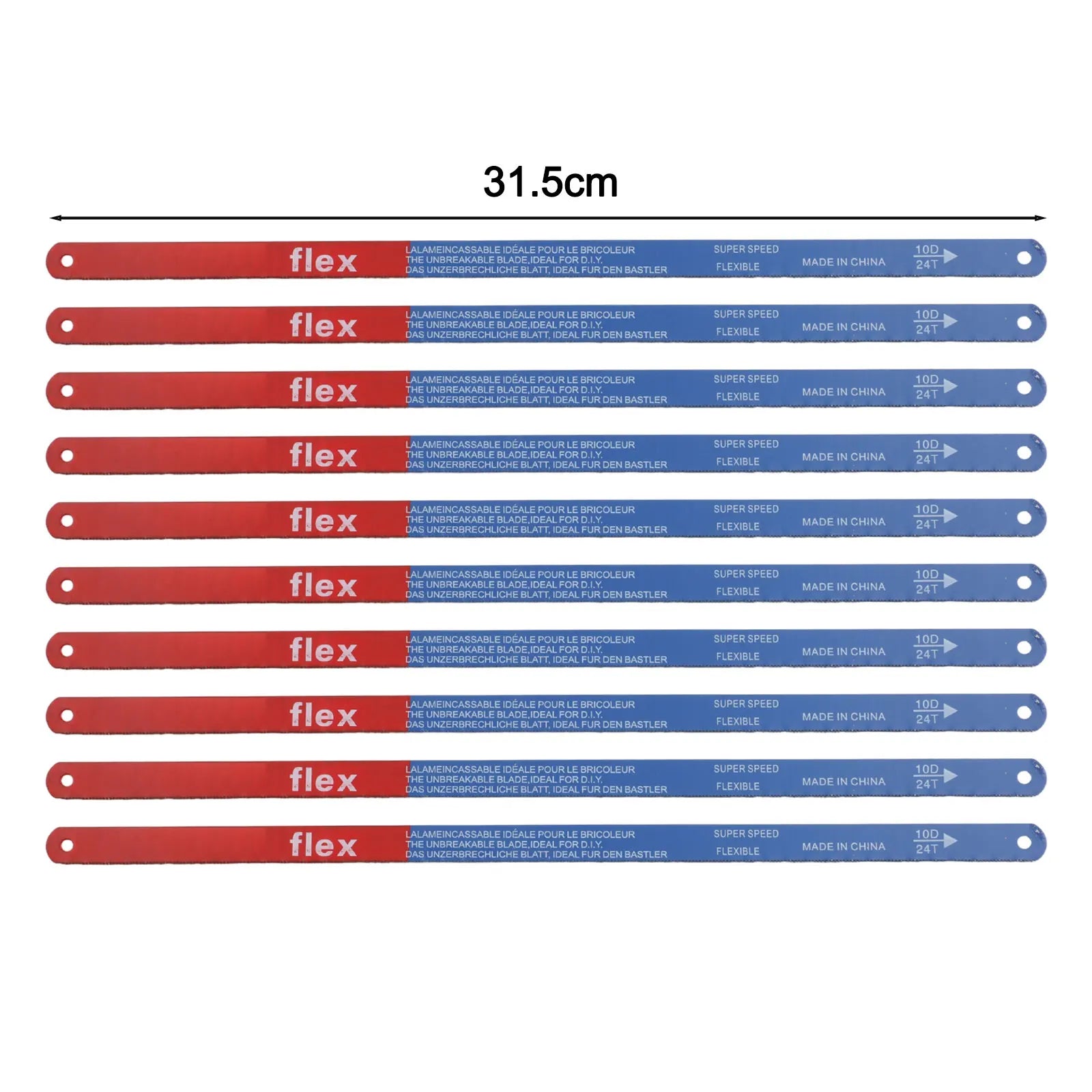 10Pcs 14T/18T/24T Hacksaw Blade Kit 300mm M 35 Steel Hand Saw Blades Bi-Metal For Meat Wood Cut Hand Tools