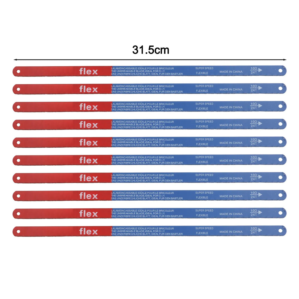 10Pcs 14T/18T/24T Hacksaw Blade Kit 300mm M 35 Steel Hand Saw Blades Bi-Metal For Meat Wood Cut Hand Tools