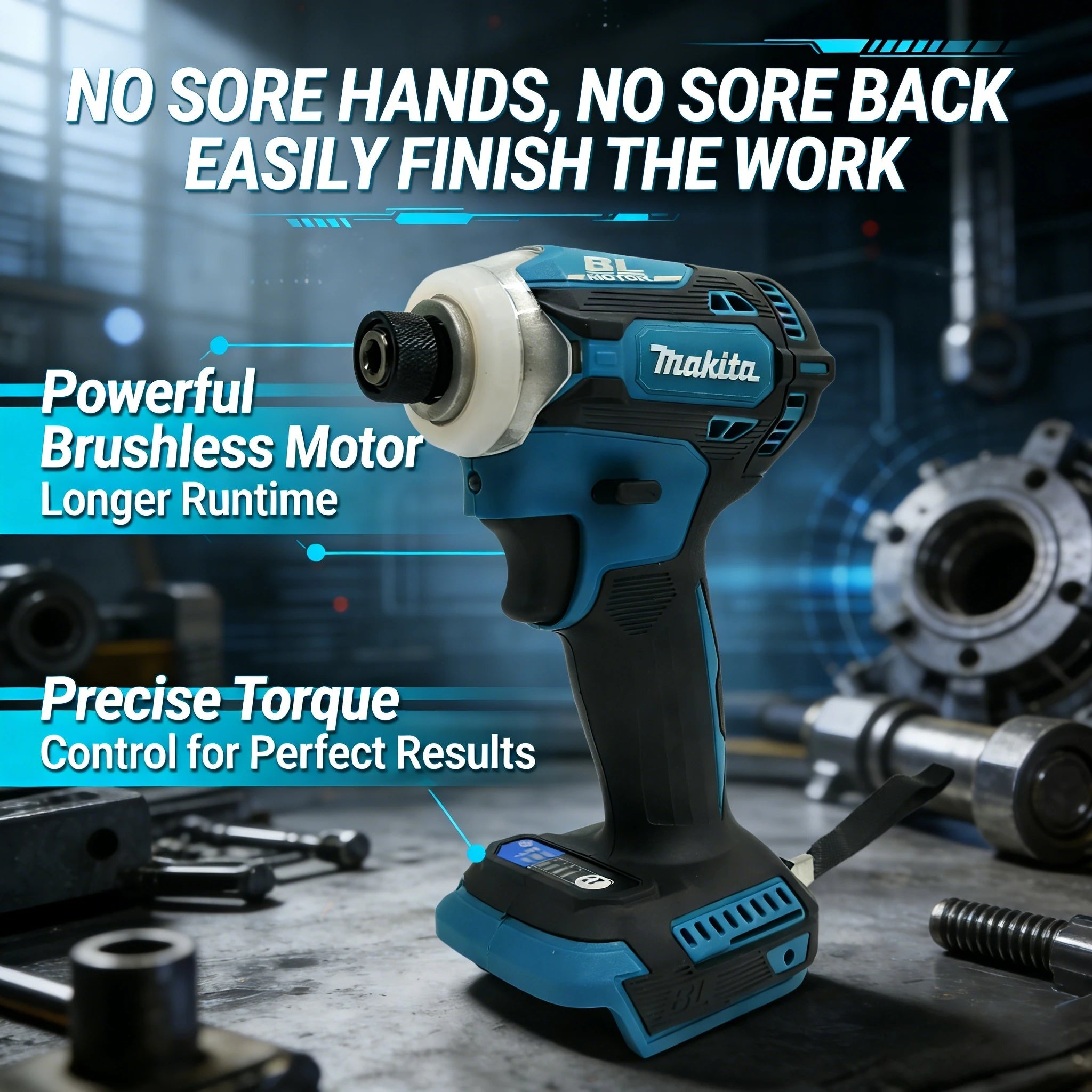 Makita DTD17118V Lithium-Ion Impact Driver with Brushless Motor for LongevityCompatible with Battery Packs