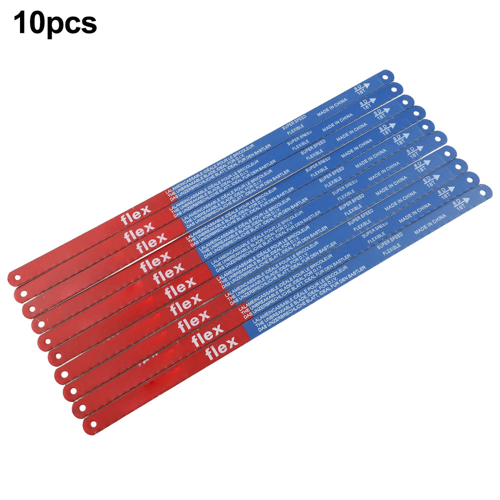 10Pcs 14T/18T/24T Hacksaw Blade Kit 300mm M 35 Steel Hand Saw Blades Bi-Metal For Meat Wood Cut Hand Tools