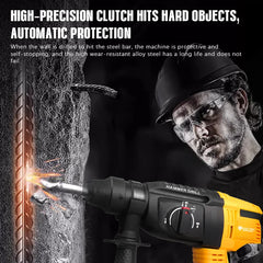Brushless Cordless Rotary Hammer Drill 26mm Four-speed Adjusting Electric Hammer Power Tools For Dewalt 20V Battery Pin