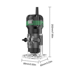 Router Tool 800W Compact Palm Wood Router Tool for Woodworking Electric Hand Trimmer Cutting Tool with 15Pcs 1/4in Router Bits