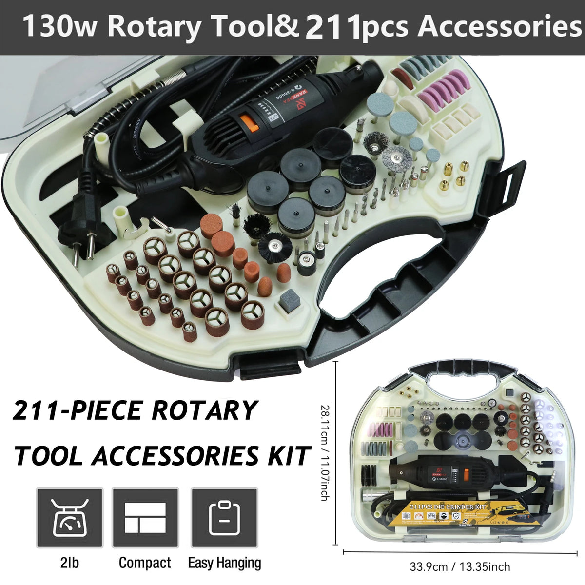 Rotary Tool Kit, Equipped With Flex Shaft And Multifunctional Chuck, 43 Accessories, Power Multipurpose Set For DIY Creations