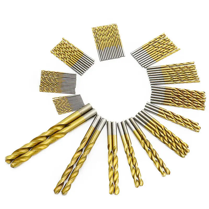 99PCS 1.5-10mm Titanium Coated Twist Drill Bit Set High Speed Steel Metric Bits Tools Multi Function Metal Drills Power Tools