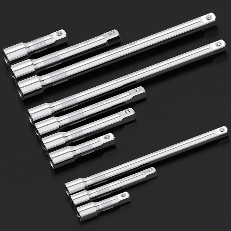 1/4" 3/8" 1/2" Drive 50/100/150/250mm Socket Ratchet Wrench Extension Bar Set Hand Tool