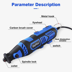 DayPlus 135W Rotary Tool Kit with 80pcs Accessories & Storage Case, 6 Speeds Electric Multi-Tool for Crafting DIY Projects