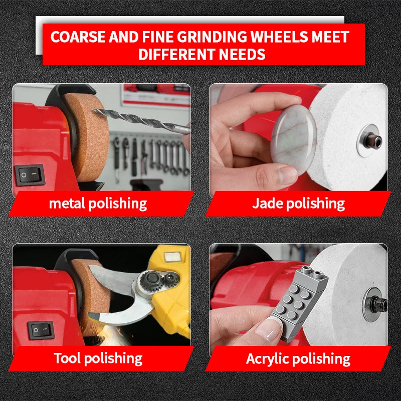 Cordless Electric Bench Grinder Table Grinder Double Grinder Polishing Grinding Stone Knife For for Milwaukee 18V Battery Pin
