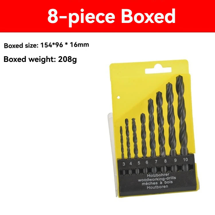 8-piece Woodworking Bit, 3-10mm Fried Dough Twists Bit set Woodworking Bit titanium Coating Woodworking Metal Bit Tool