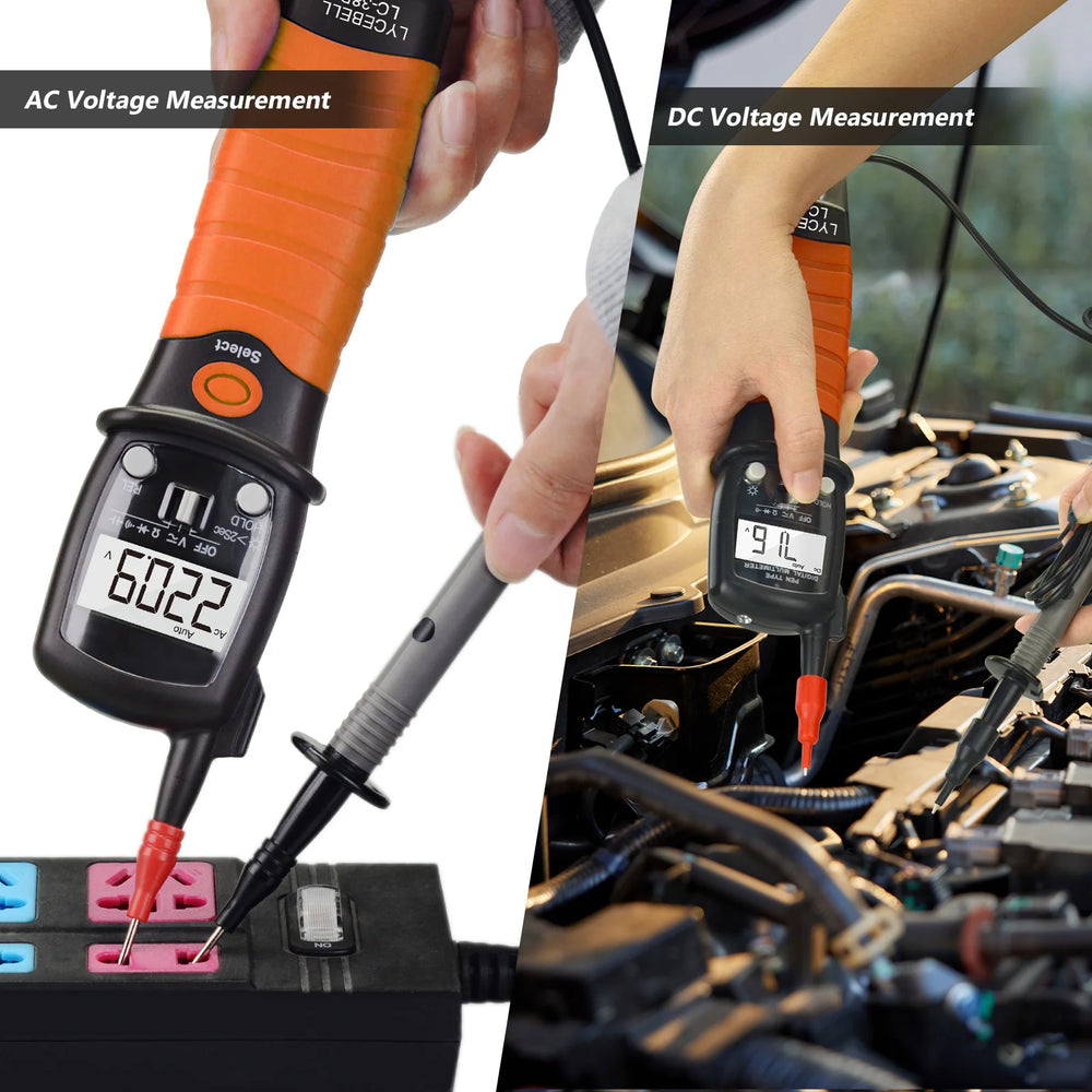 Digital Pen Multimeter Voltmeter Continuity Tester AC DC 600V Voltage Tester Multi Tester Meter with Auto Range Measures Voltage