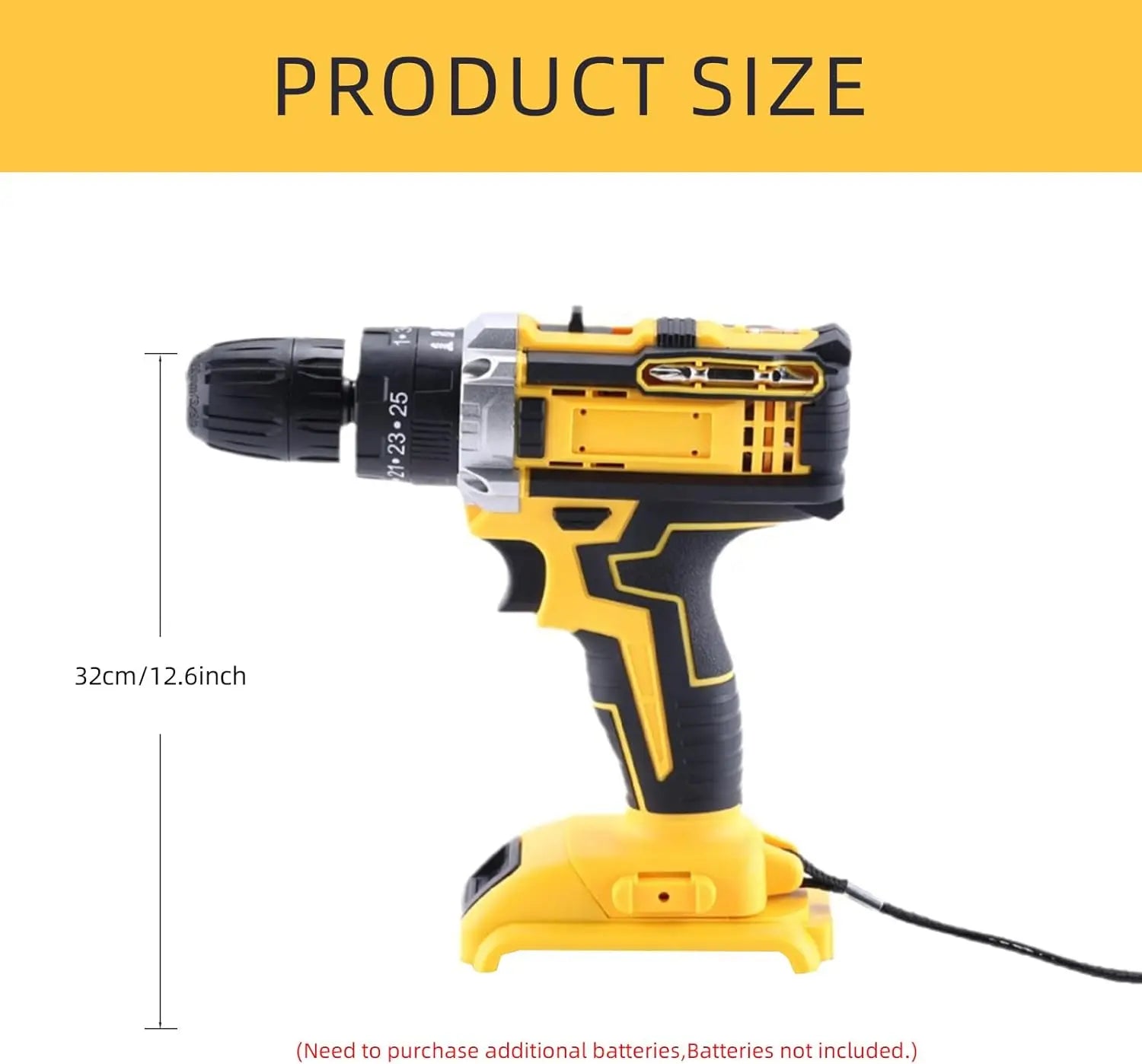Cordless Power Drill 21V Handheld Lithium Battery Portable Multi-Function Impact Drill