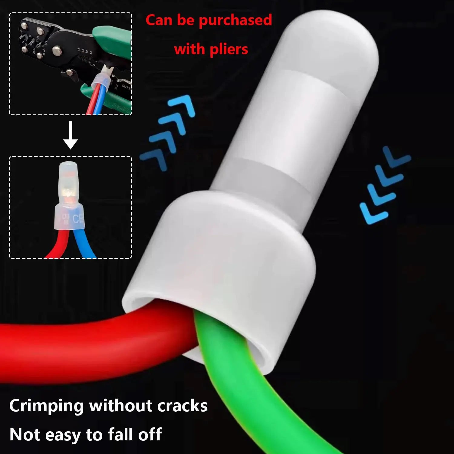 580Pcs Closed End Crimp Terminal with Crimping Tool 22-16,16-14,12-10AWG Wire End Caps Nylon Closed End Wire Connectors for Car
