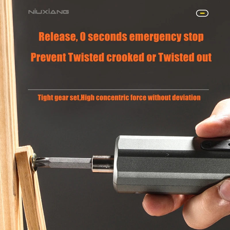 Cordless Portable Electric Screwdriver with 2 Mini Drill Magnetic Bit Home Repair USB Rechargeable Power Tool Household