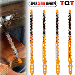 Double-Sided Jigsaw Blades 10/9Tpi T344Cb for Efficient Curved Cutting, Wood & Plastic Saber Saw Blades Set for DIY & Carpenters