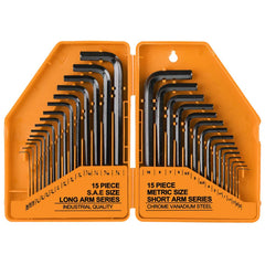 30 Piece Hex Key Set with Ball End Wrenches Metric and Imperial Allen Keys and Internal Hex Drivers for Mechanical Repair