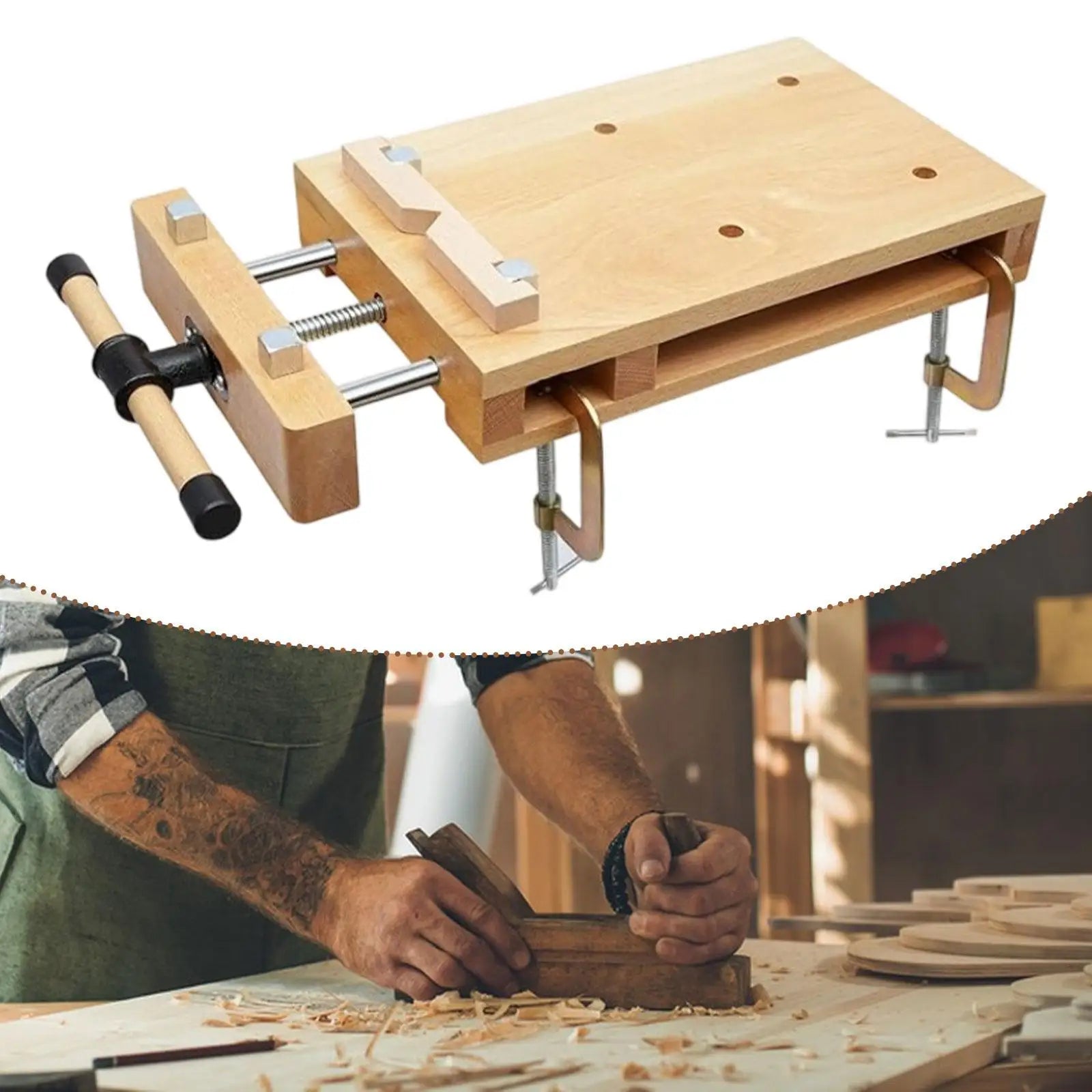 Hard Wood Vise Compact Work Table Multifunction Carpentry Clamp for Woodworkers and Enthusiasts