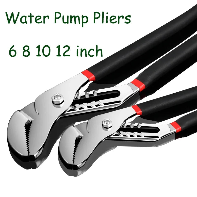 Adjustable Water Pump Pliers Pipe Wrench 6/8/10/12 inch Multifunctional Quick Release Plier Joint Plumbing Jaw Groove Hand Tool