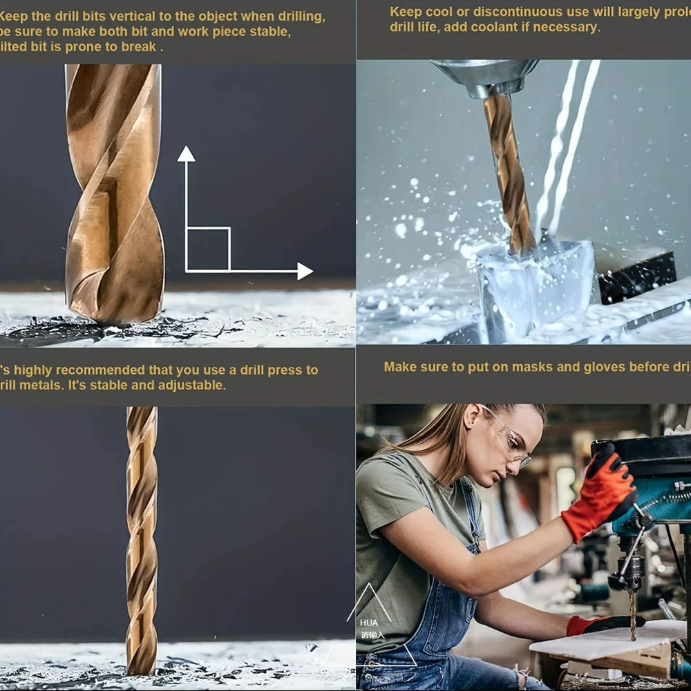 9-16PCS Wood Drill Bit Set 2mm 3mm 4mm 5mm 6mm 8mm 10mm Metal drill bit Carbide Tip Flat Shank Drill Concrete Stone Bricks 2025