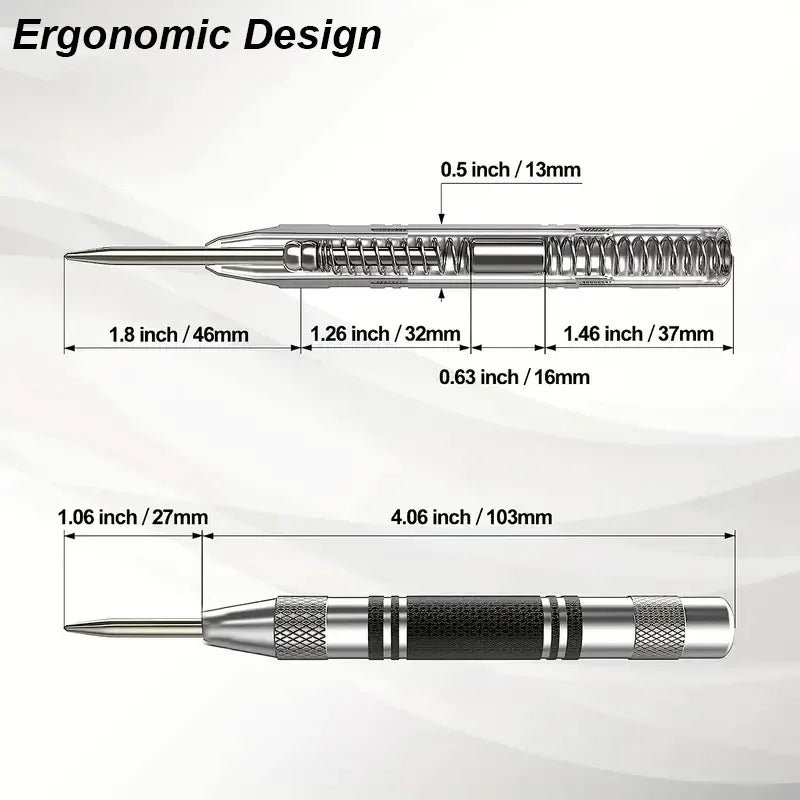 Automatic Centre Punch General Woodworking Metal Drill Adjustable Spring Loaded Automatic Punch Hand Tools for Metal Wood Glass