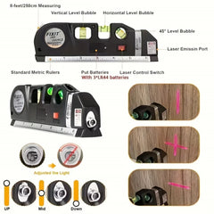 Easy to Use Laser Level Line Tool Multipurpose Laser Level Kit Standard Cross Line Lase 8 Feet Measure Tape Ruler Working tools